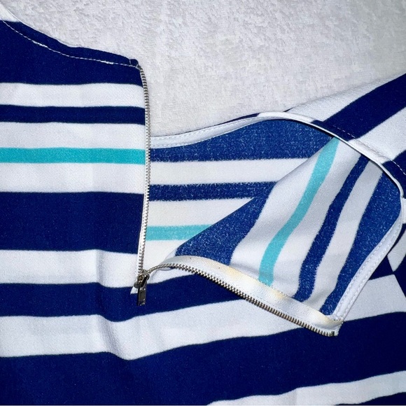 Everly White and Blue Striped Top - Picture 7 of 9